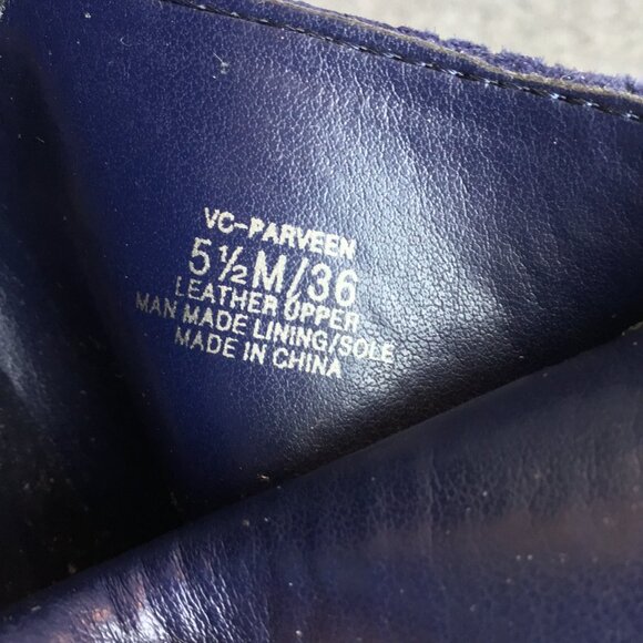 Vince Camuto Blue Suede Faux Buckle Zip Ankle Boots Booties Sz 5.5M - Picture 11 of 11